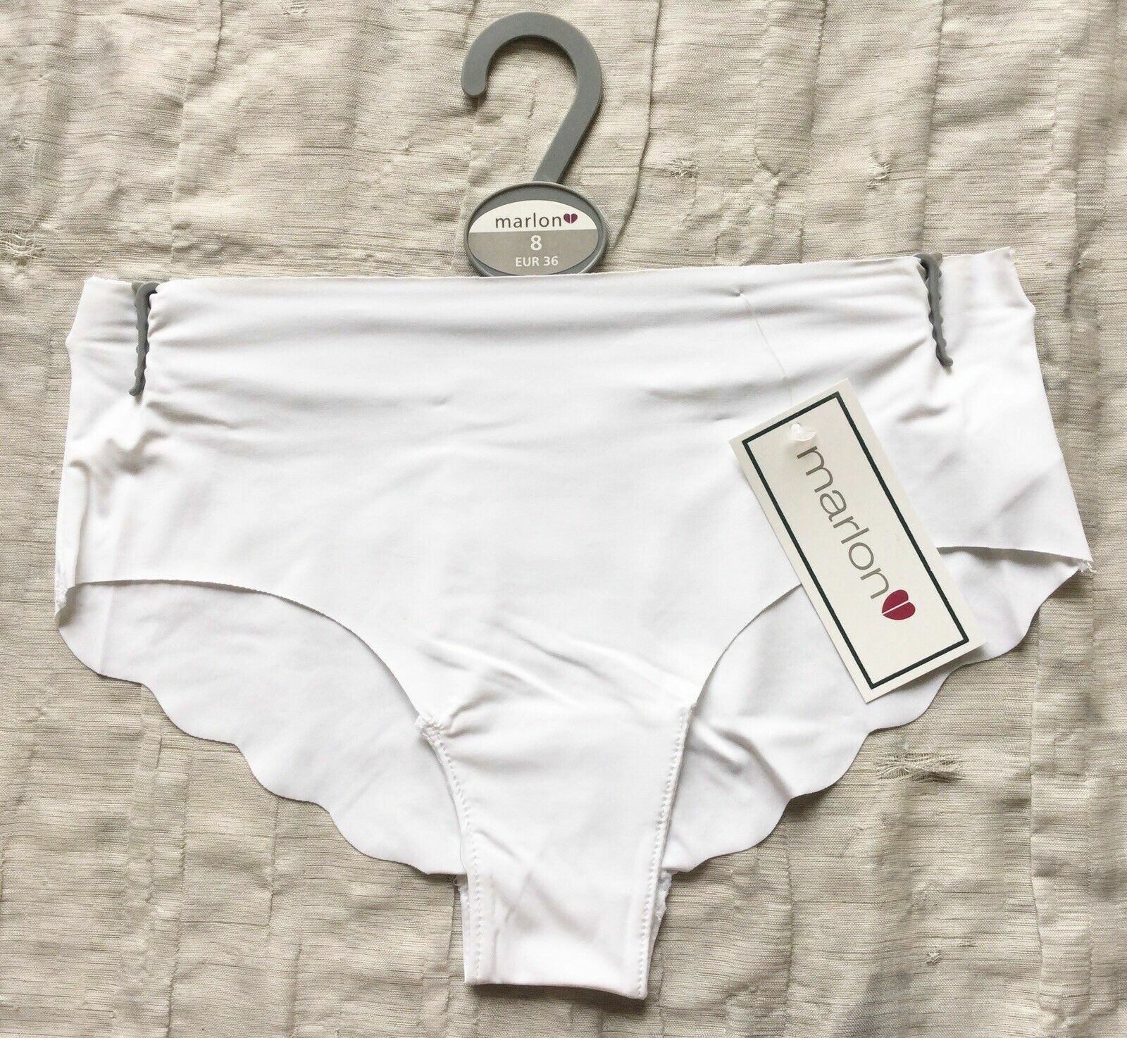 Briefs Knicker Marlon No VPL White Laser Cut UK 8 F4