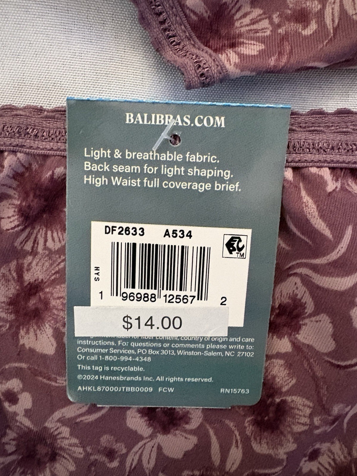 NEW Bali Skimp Skamp Brief Panty 2633 Women’s Size 2Xlarge 2 Pair Bail Panties