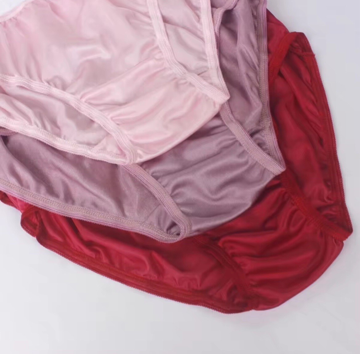 6-Pack Women Bikini Panties XL Nylon Red Waist 30-36” Hip 38-44” Soft Briefs