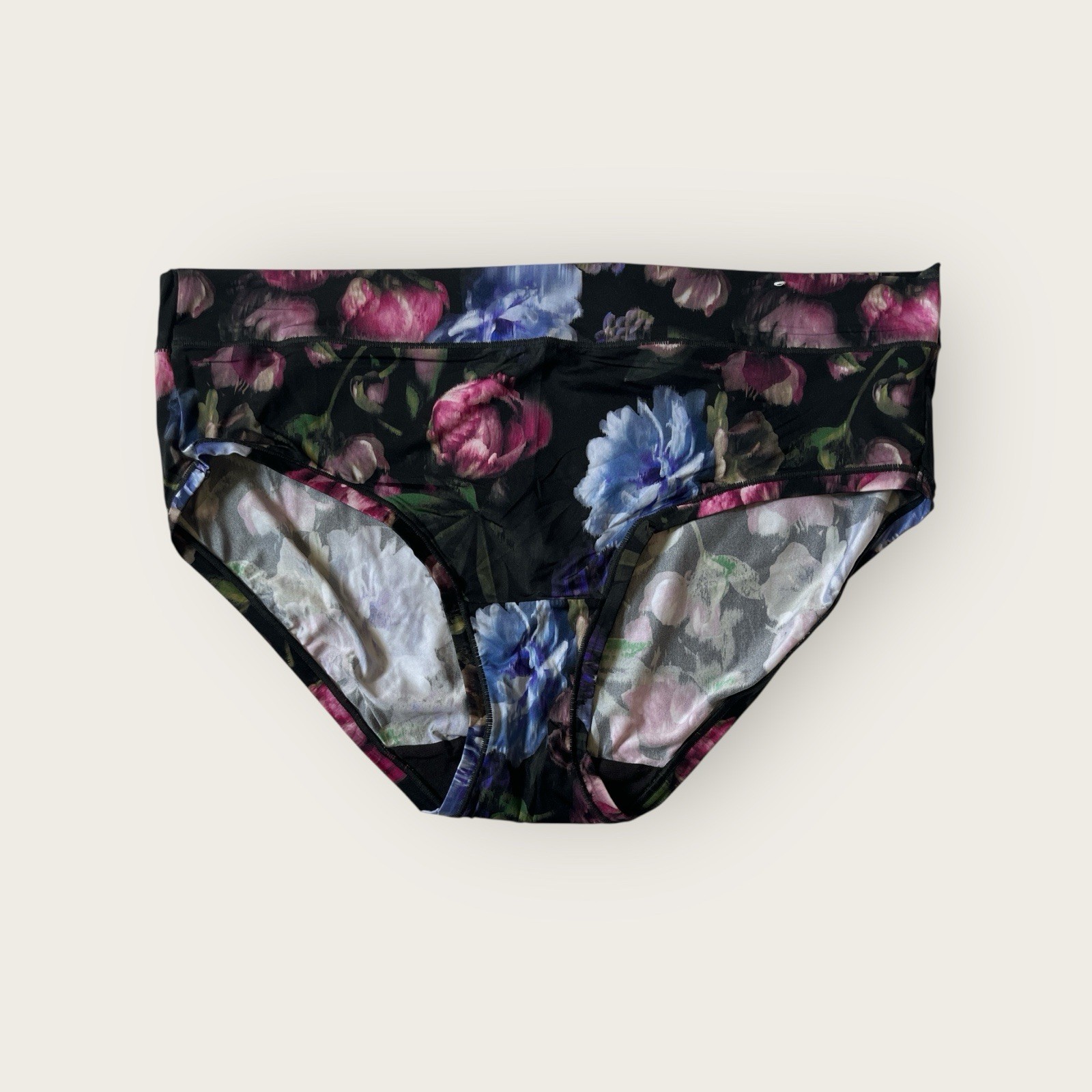 Lane Bryant Cacique Comfort Bliss Hipster Panty Peonies Black Floral 18/20