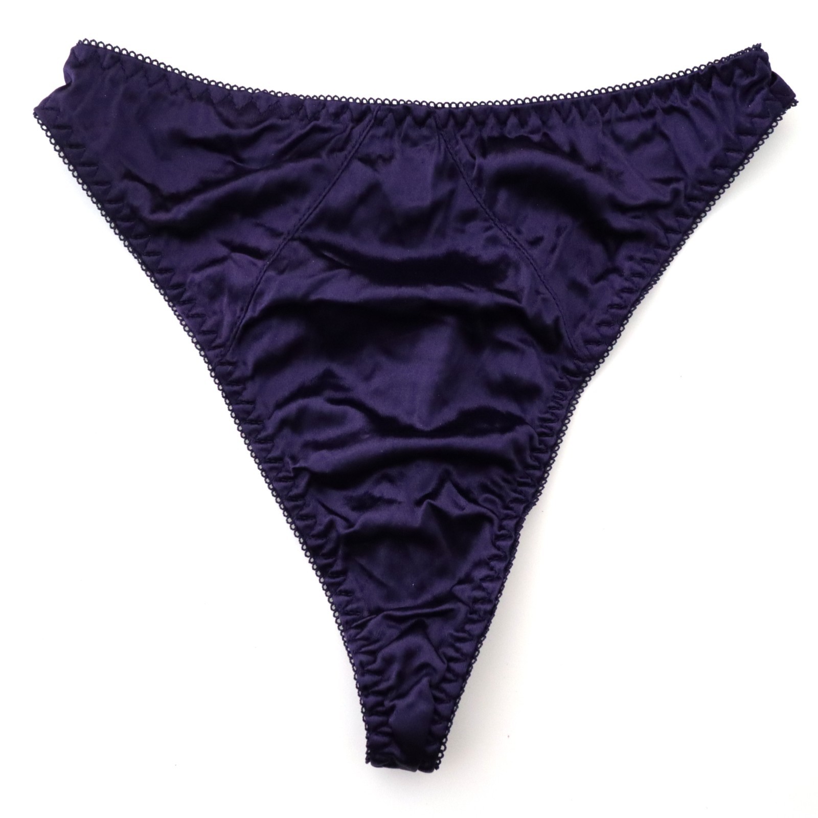 NEW Unbranded TRUE VINTAGE 90s Second Skin Shiny Satin Thong Panty LARGE