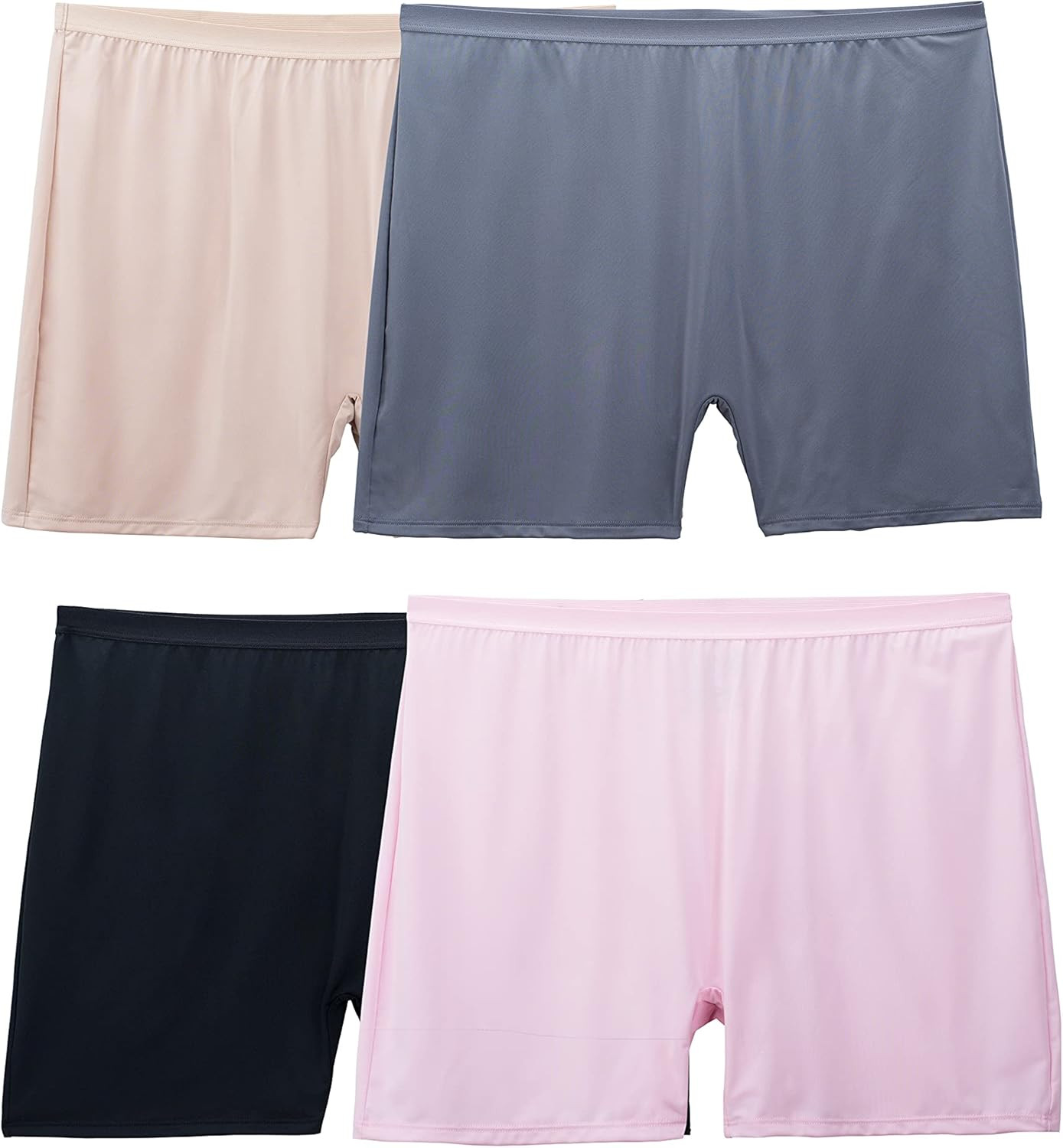 Women’s Fit for Me Plus Size Underwear Boxer Brief-Microfiber-Assorted 12