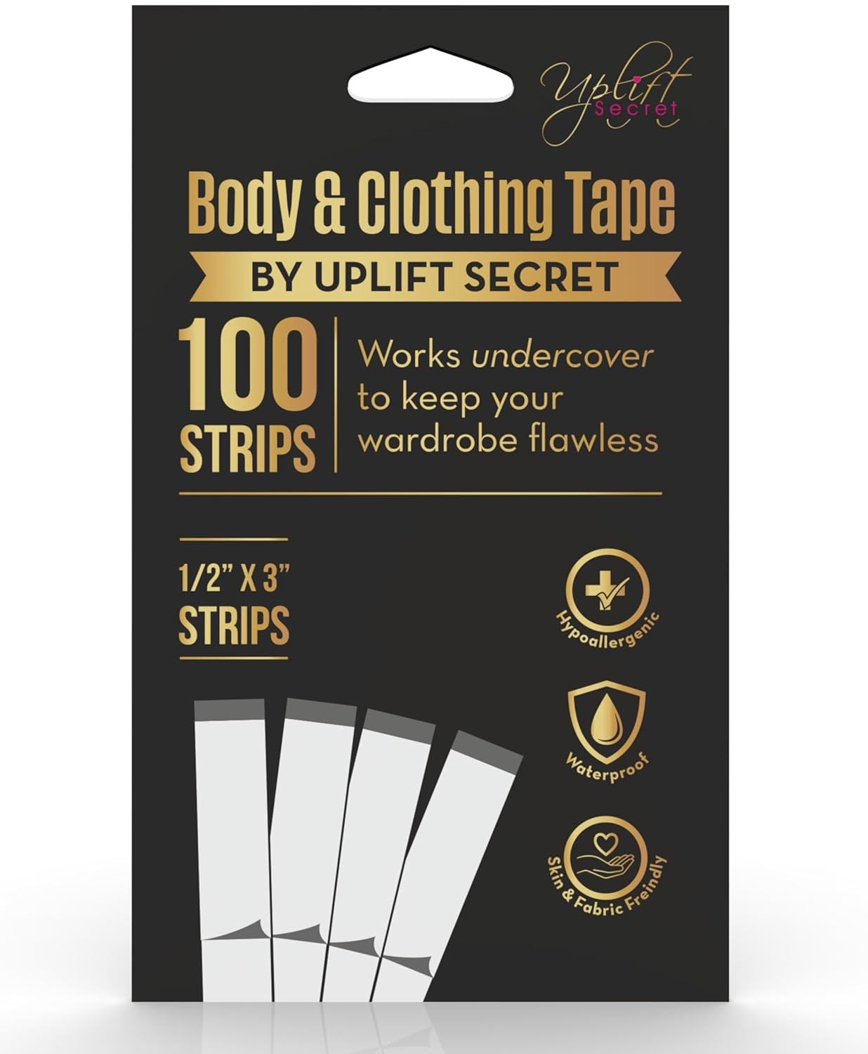Uplift Secret Fashion Clothing Tape Double Sided 100 Count (Pack of 1), Clear
