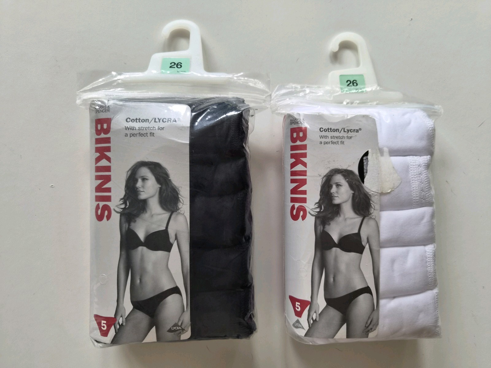 M&S SIZE 26 COTTON BIKINIS KNICKERS WHITE WHITE 10 PAIRS NEW MARKS AND SPENCER