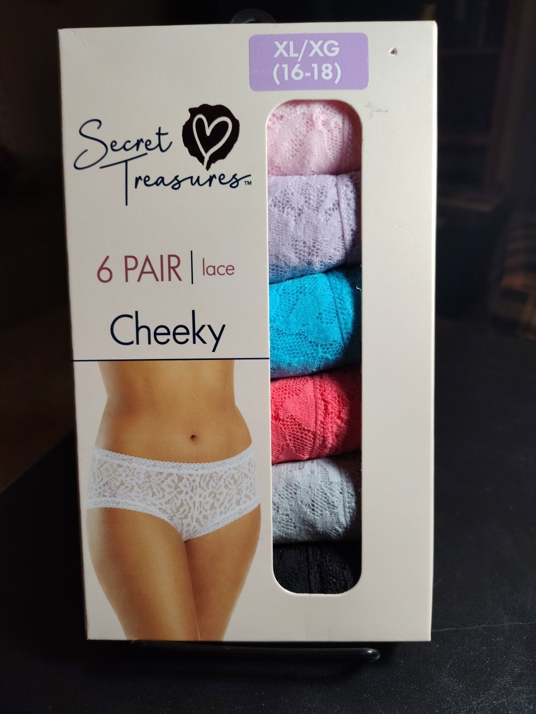Secret Treasures Womens Cheeky Panties 6 Pack Lace XL (16-18) NEW
