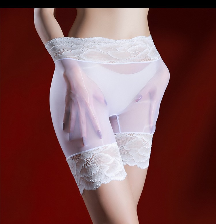 Oil Glossy Shiny Lace Sheer Transparent Underwear Seamless Elastic Panties Brief