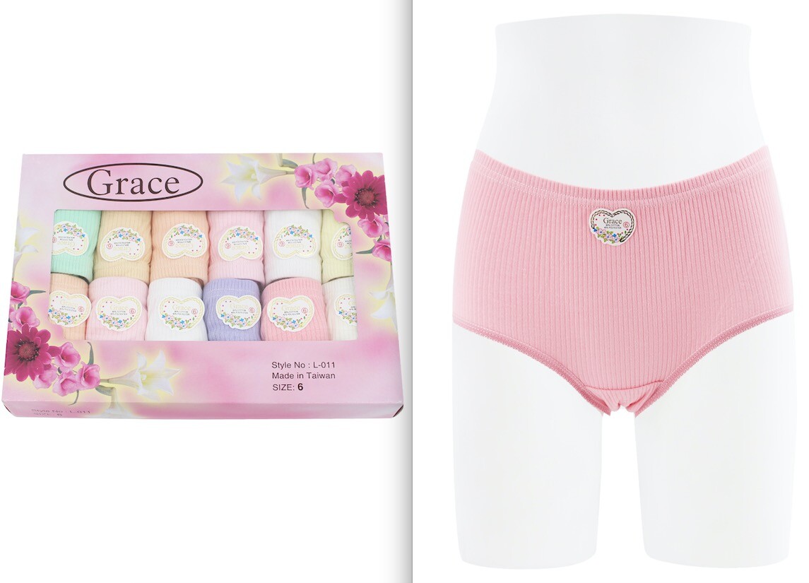 GRACE LADIES Pink Cotton Downtown Q SIZE PANTY BY BOX 5 TO 12 (6 PCS )