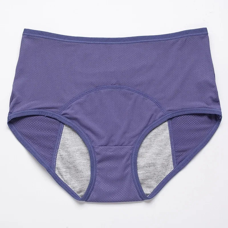 2Pcs Period Underwear Leak Proof Menstrual Panties Women Ice Silk Safety Briefs