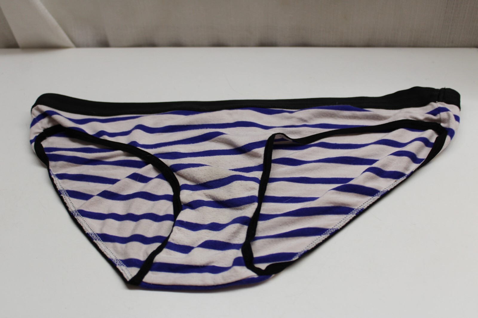 Me Undies Tummy Control Navy Stripe Elastic Waistband 1-Pk Hi-Cut Bikini L