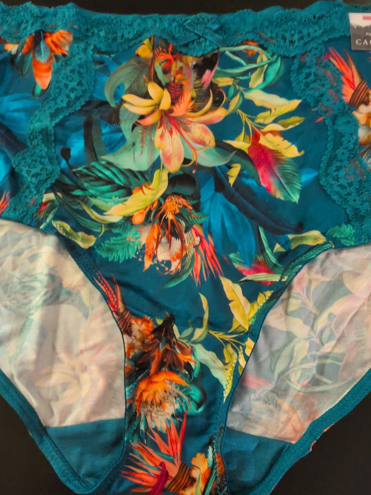 Lane Bryant Plus 18/20 Full Brief Teal Floral Panty PRETTY NEW W TAG Sexy Back