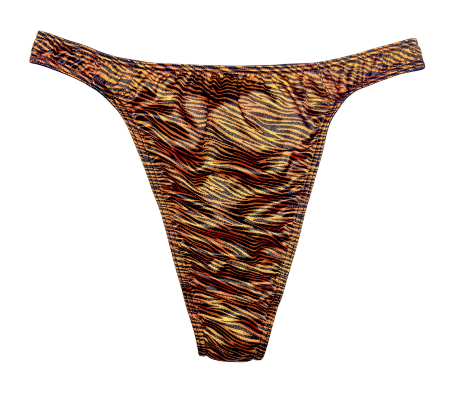 Second Skin Satin Thong Tiger Print 2XL
