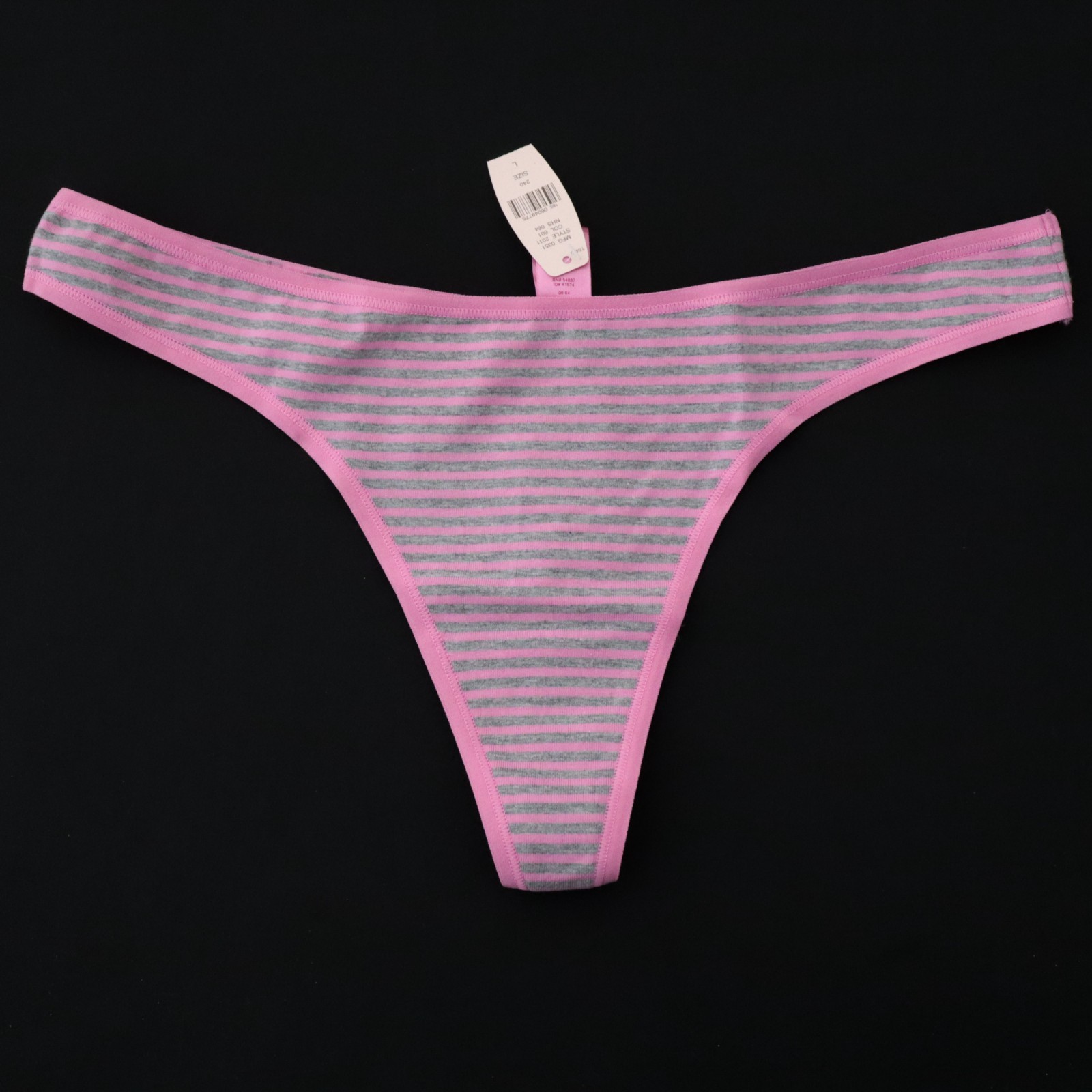 NEW Victoria’s Secret VTG PINK Rare Pattern Cotton Full Cut Thong Panty LARGE