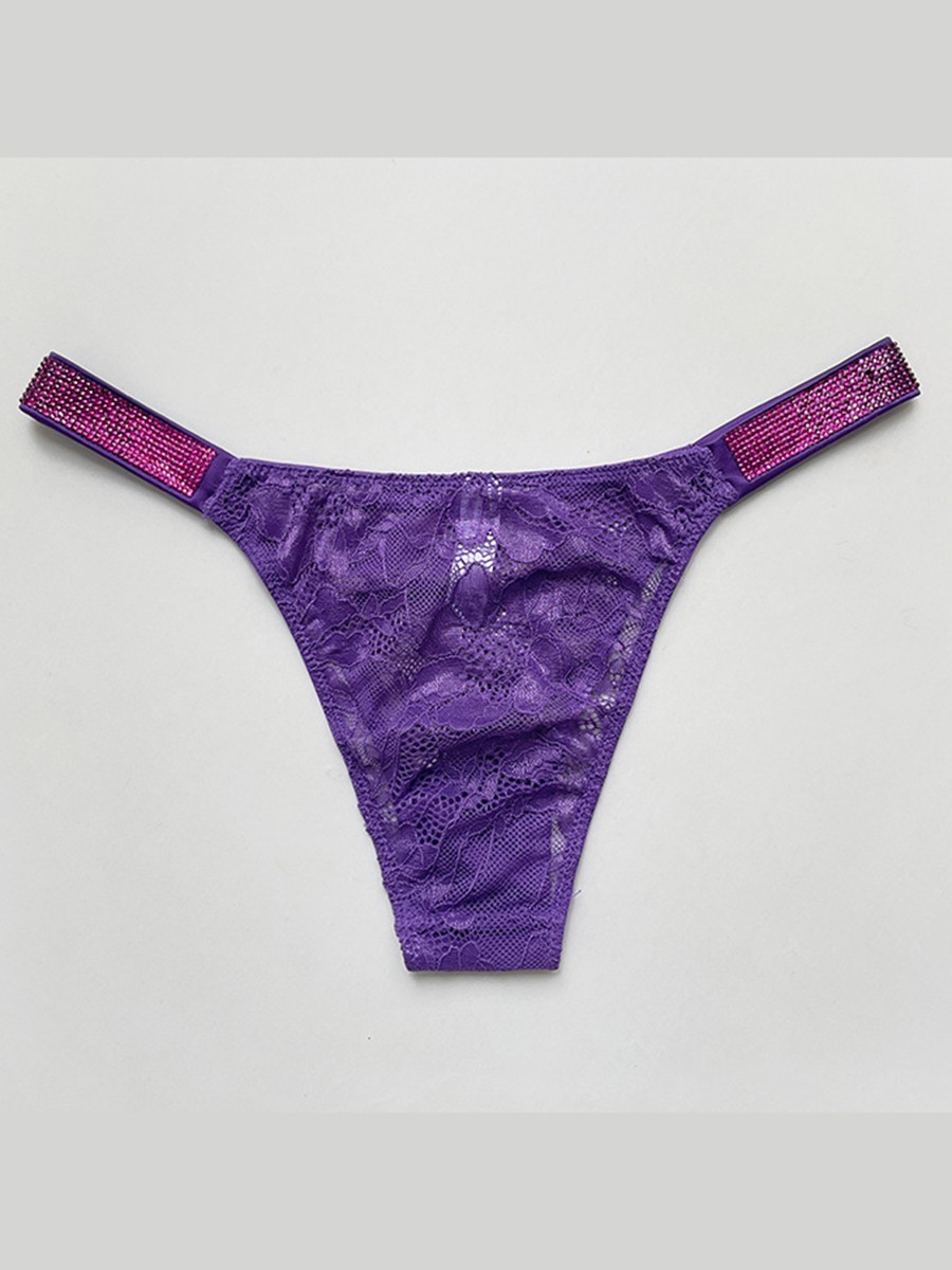 Sexy Low Waist Lace T Back Underwear Briefs for Women G String Thongs Panties