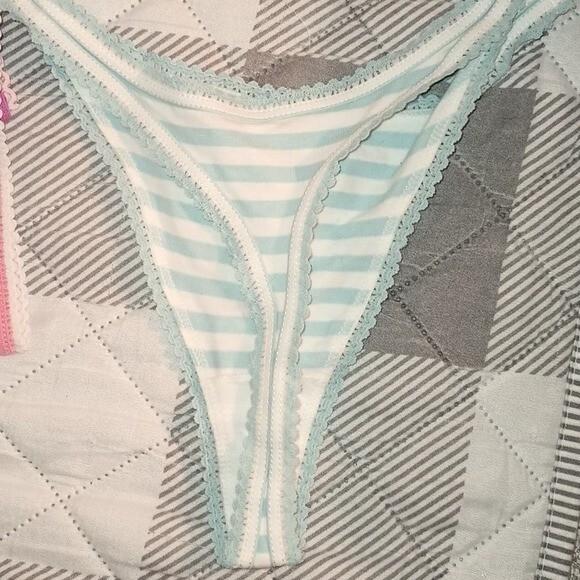 3 PC Panties XS SM Penguin Turtle Snowflake Thong Side Tie Vintage Aeropostale