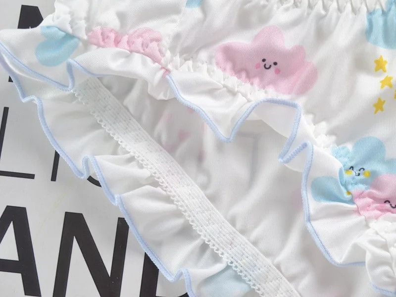 Low Rise Floral Cartoon Panties Women’s Ruffle Lace Soft Stretch Comfort Briefs