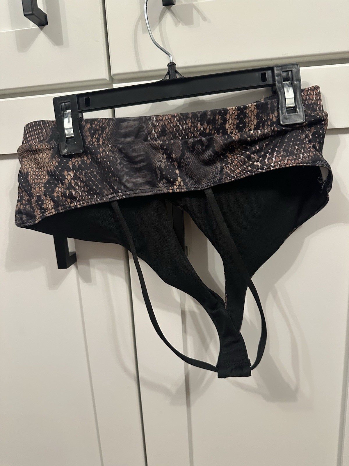 Women’s Animal Print Thong/String Panties Black Brown Size M