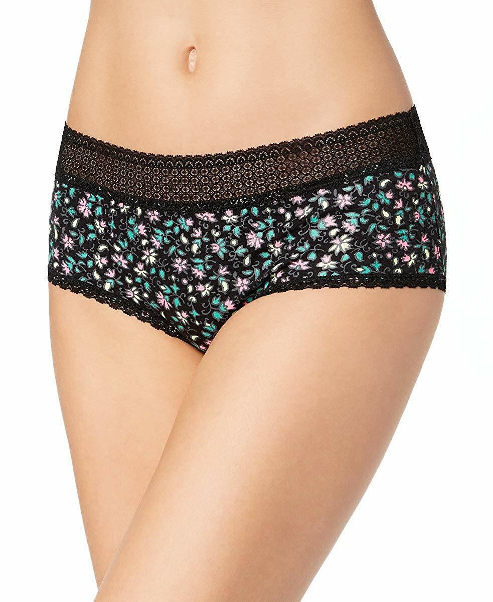 Jenni by Jennifer Moore Womens Lace-Waist Hipster Black Multi Floral XXL