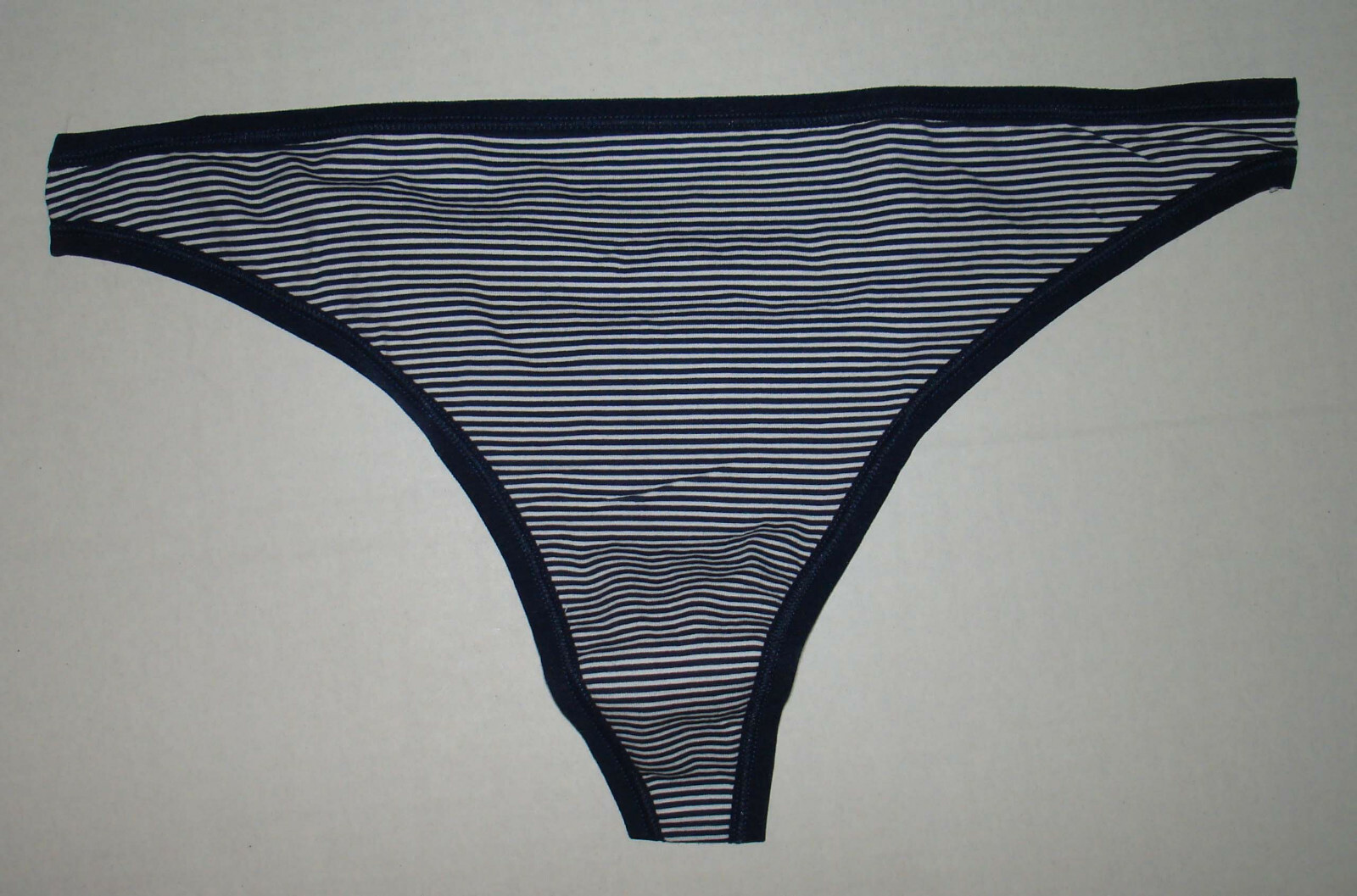 NOBO NO BOUNDARIES BLUE WHITE STRIPE THONG PANTIES S SMALL JUNIORS