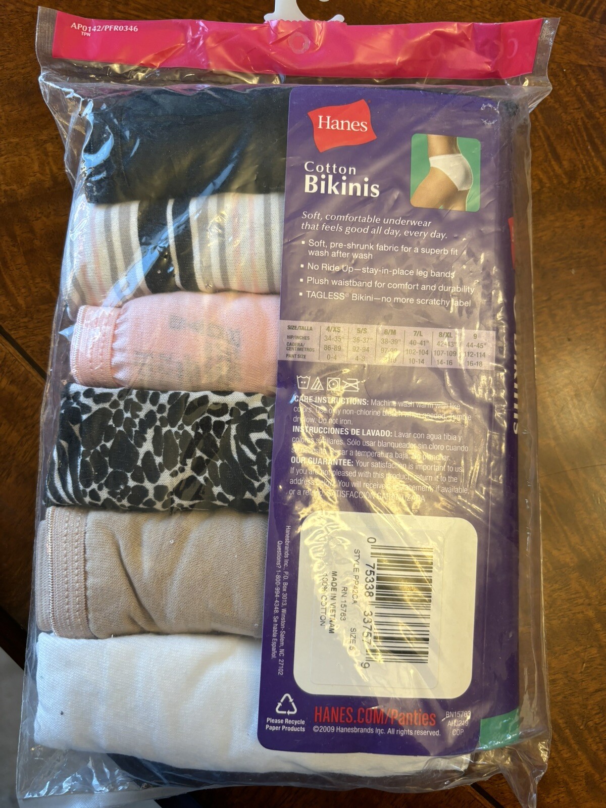 New In Package Hanes PP42CA Womens No Ride up Cotton Bikini Assorted Size 5