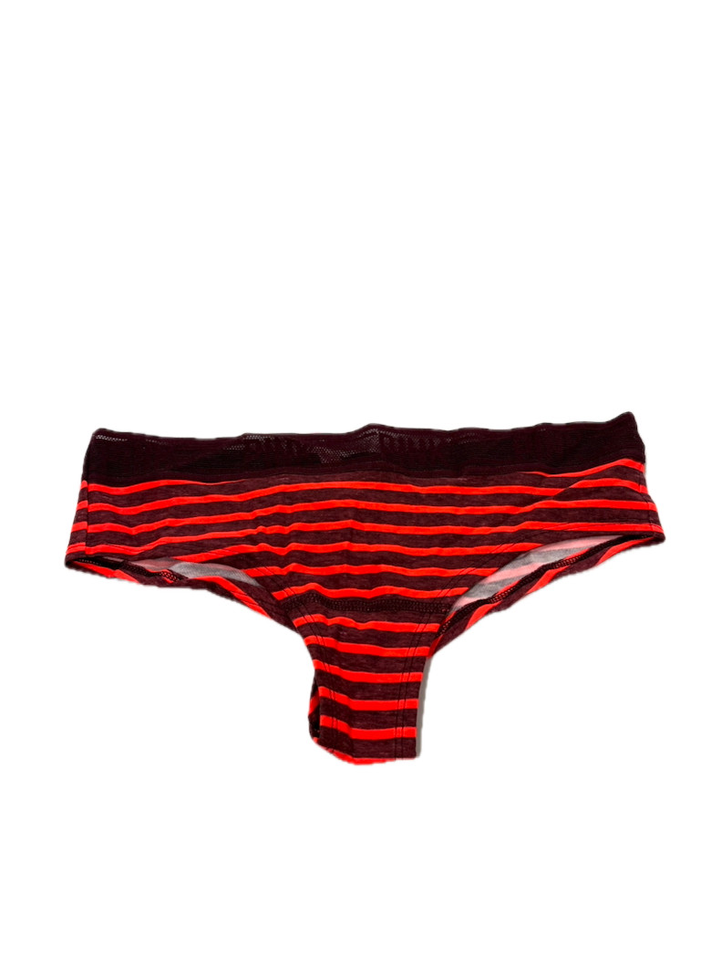 Victoria’s Secret PINK Mesh Trim Cheekster Panty Coral/Ruby Stripe