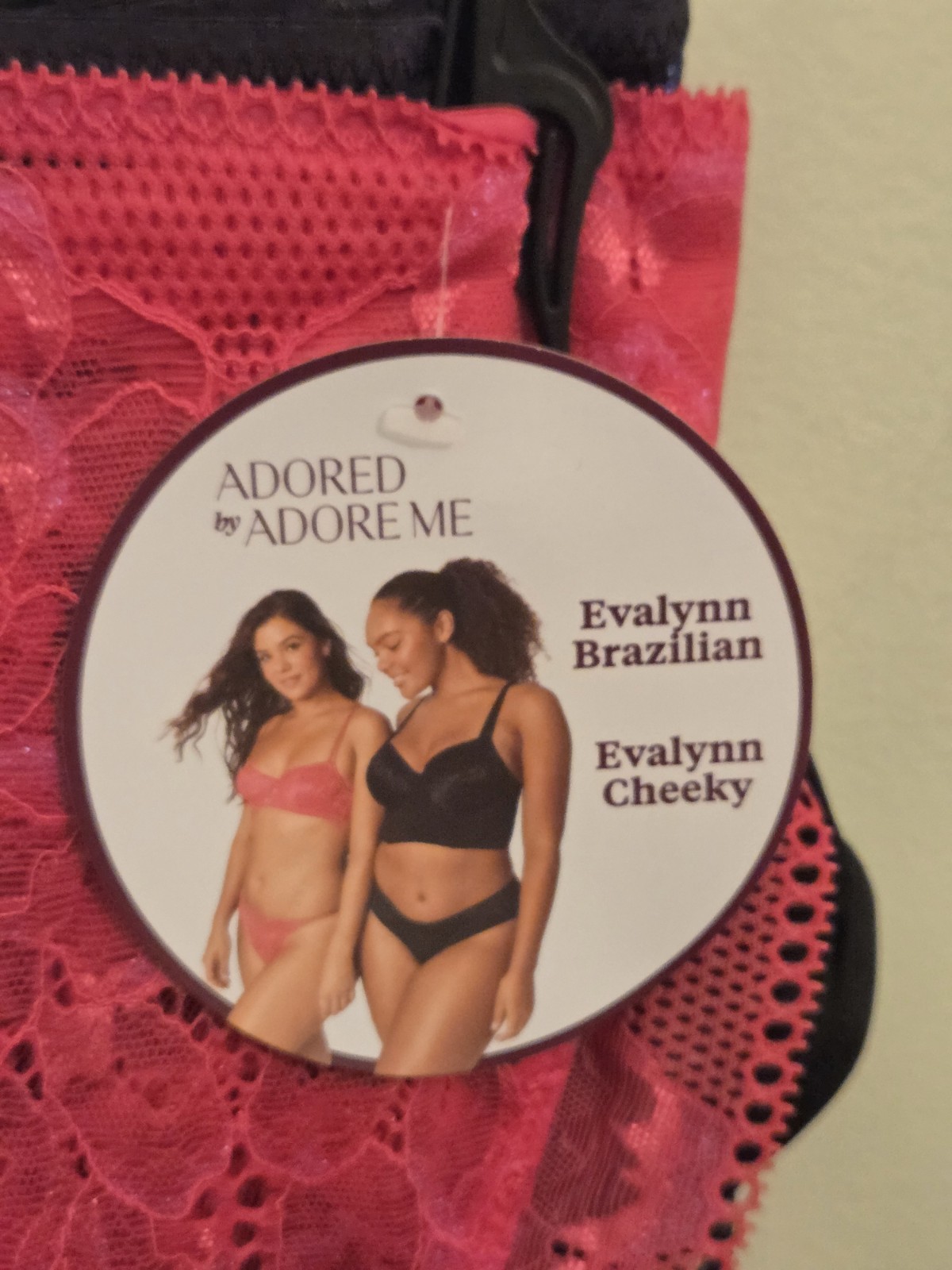 Adore Me Women’s 3X 2-Pack Evalynn Cheeky & Brazilian Panties PINK BLACK #10726