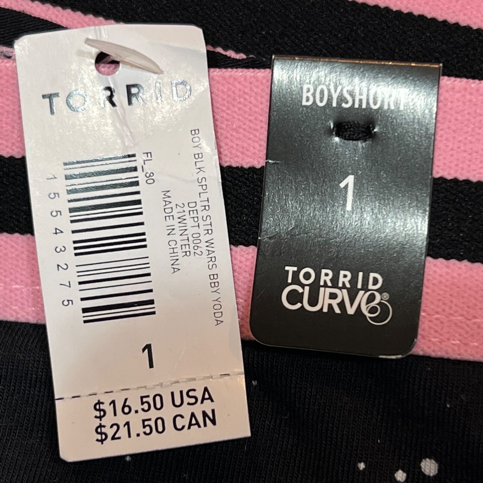 NWT TORRID Boyshort Pantie Sz 1X-2X-3X Star Wars Groot