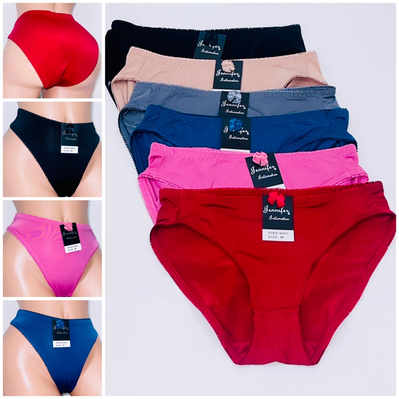 Women’s Briefs 3/6/12 Bikini High cut Panties Undies Satin Silky Cool Lot 63021
