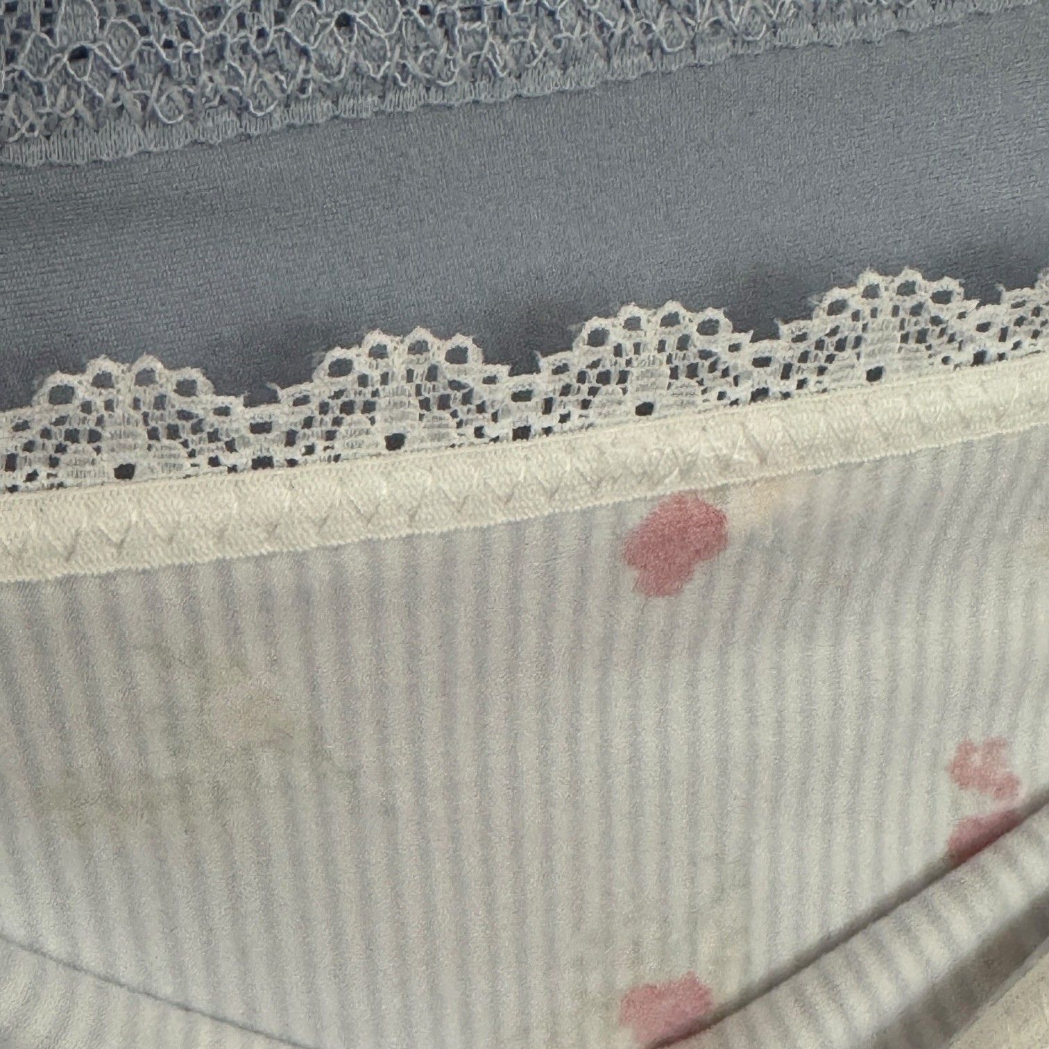 Laura Ashley Soft Scalloped Lace Stretchy Hiphugger Panty XL Blue Floral 5pc