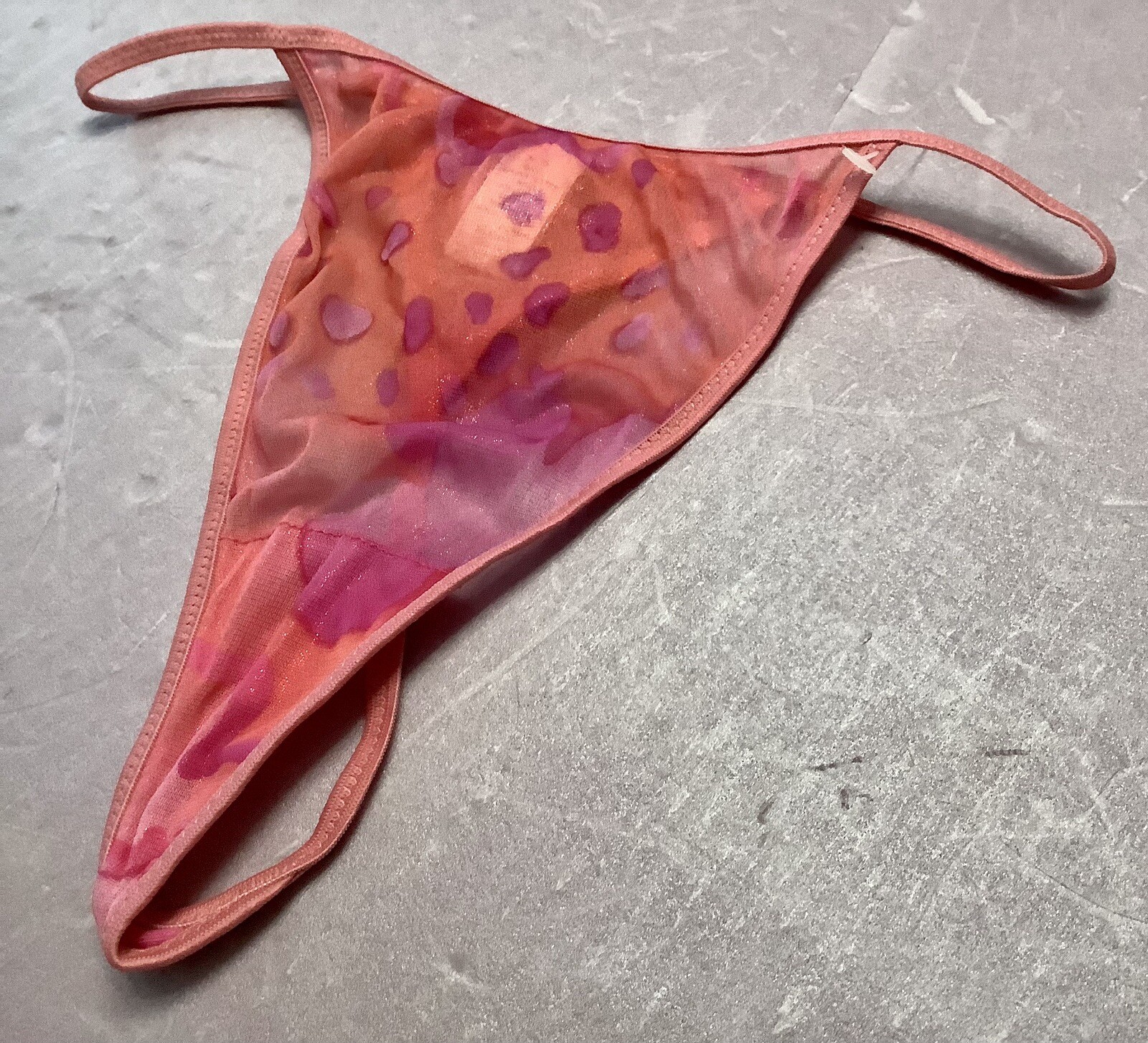 women panties string thongs CAPRICIA O’DARE Size M/6 Pink metallic sexy &comy