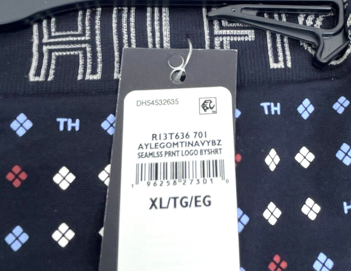 TOMMY HILFIGER Women’s BoyShort SZ XL Seamless Navy Blue w/ Logo Print