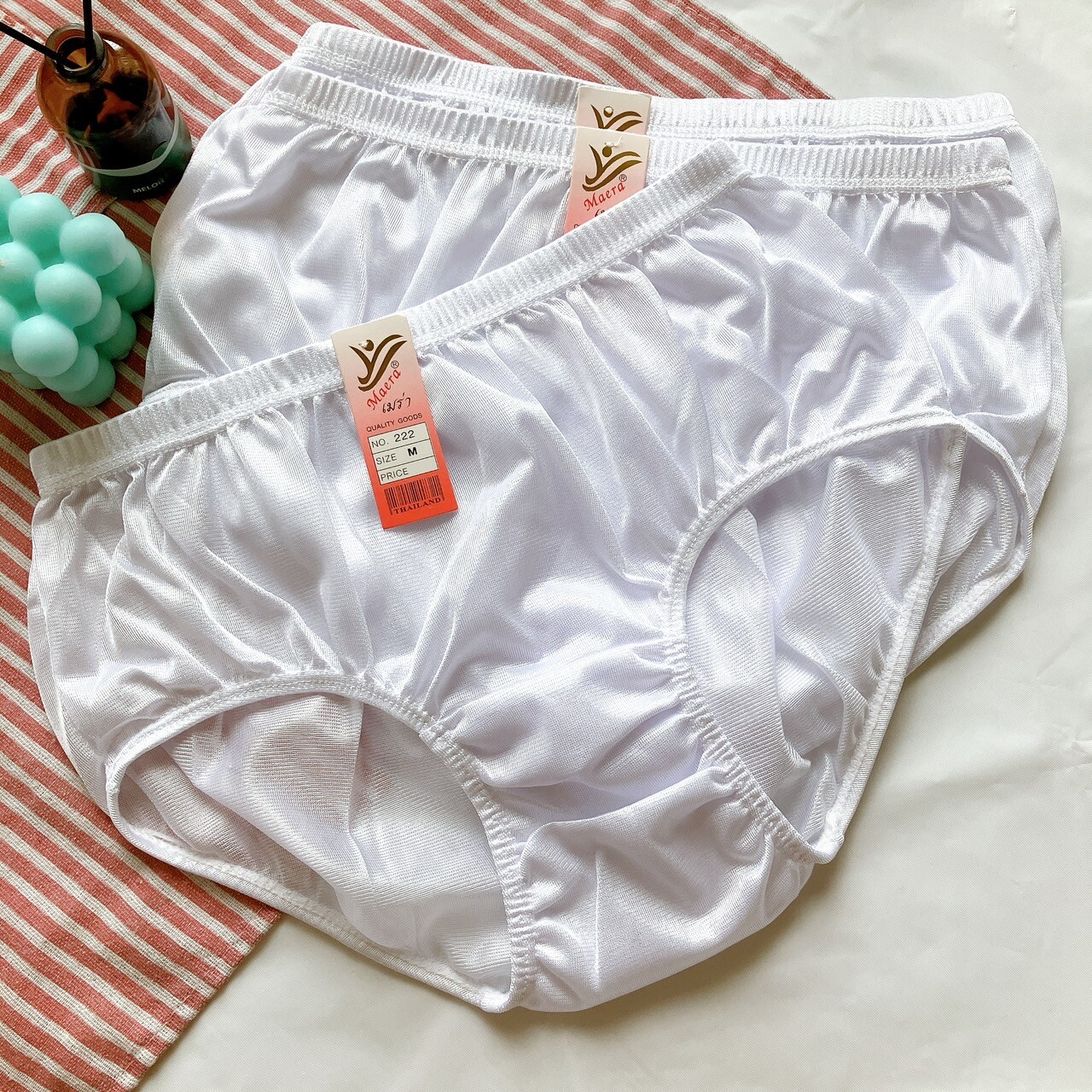 6 Pcs White Nylon Panties Knickers Panty Unisex Underwear Soft Undie Size M-3XL