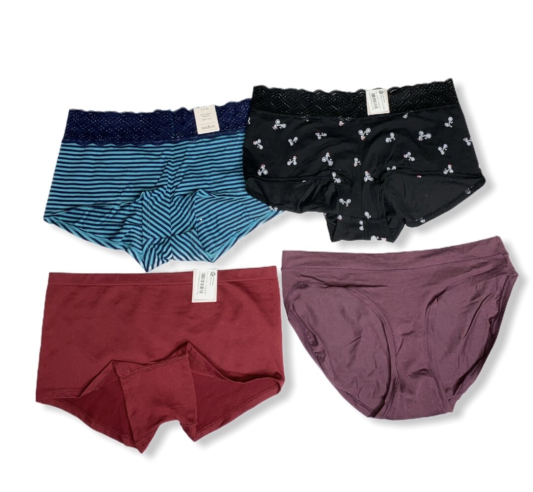 Women’s 4pk Assorted Styles & Colors Underwear – Auden – Size S (4-6) – 390