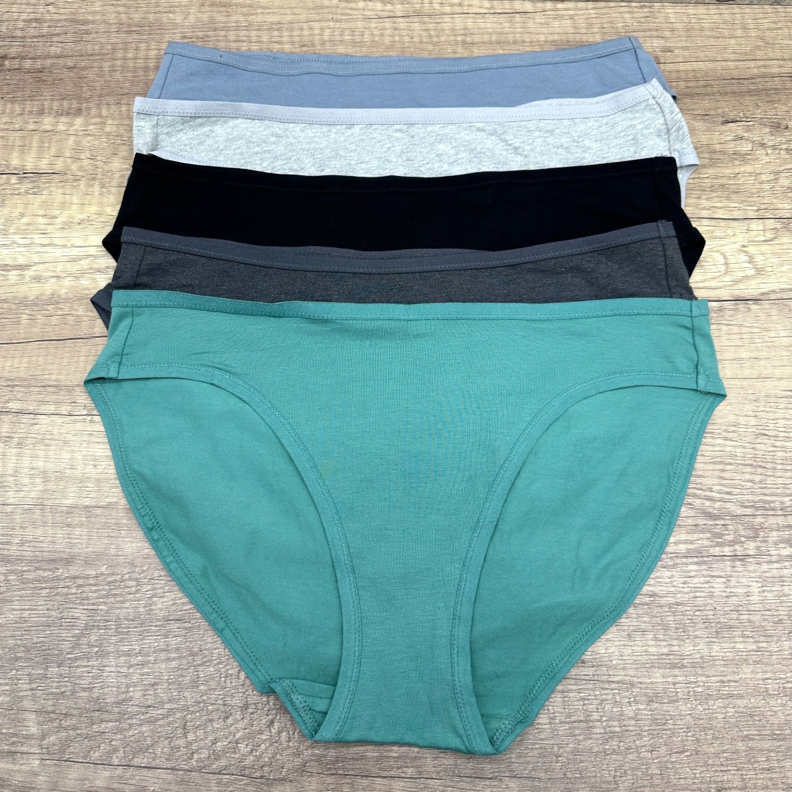 Pact Women’s Organic Cotton Bikini Panties 5 Pack Multicolor Size M Underwear