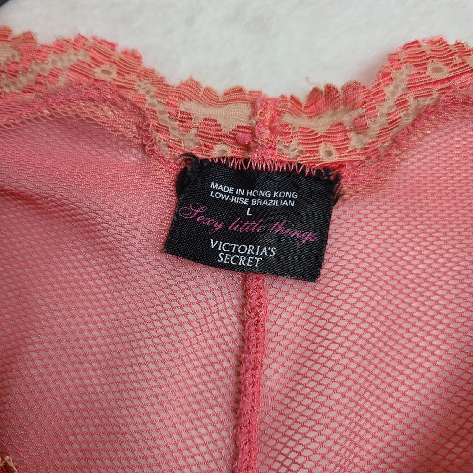 VTG VS Sexy Little Things Sheer Fishnet Lace Classic Cheeky Panty Size Lg