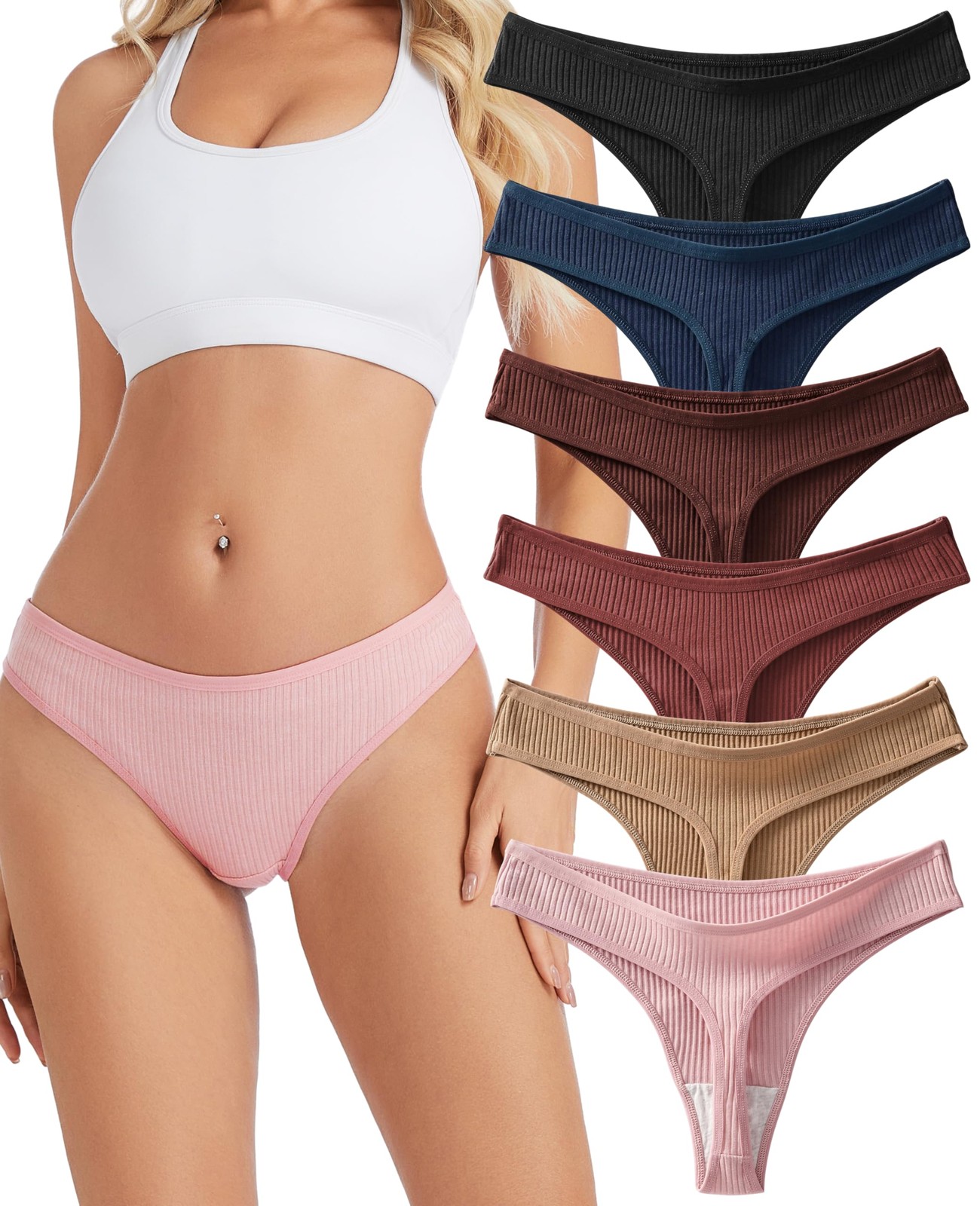 Sunm Boutique Cotton Thongs for Medium, Toasted Caramel Colors Collection