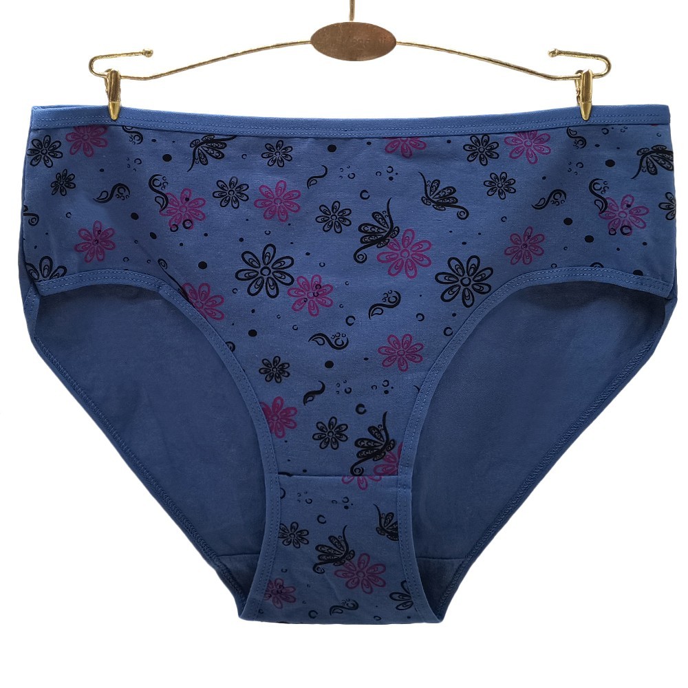 6 Pack 2XL 3XL 4XL Plus Size Women Soft Cotton Brief Panties Printed Underwear