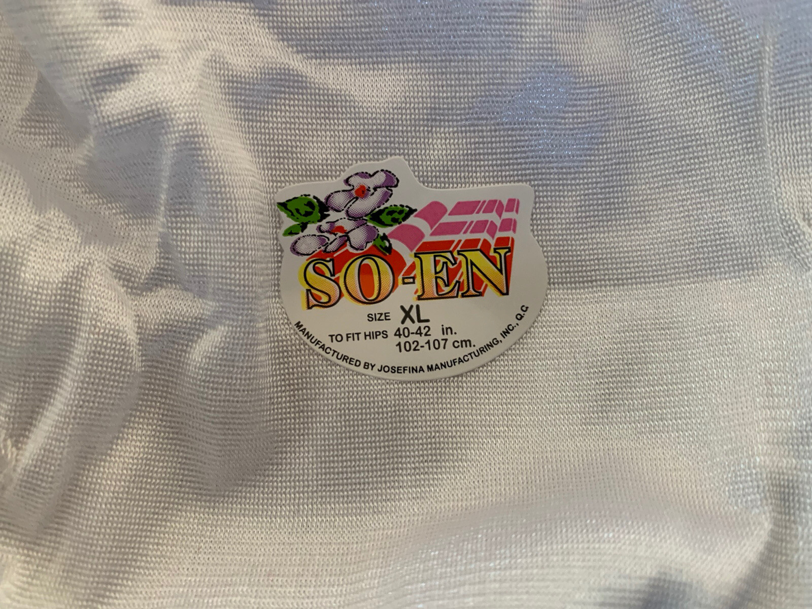 Nwot 100% Nylon White High Waist brief panties XL With Nylon Satin Gusset