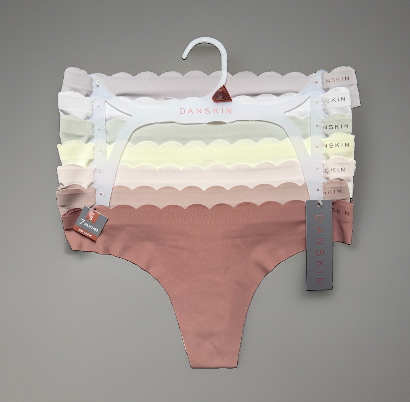 7 Pack DANSKIN No-Show Thong String sz S Panties Bundle Lot Set Tagless