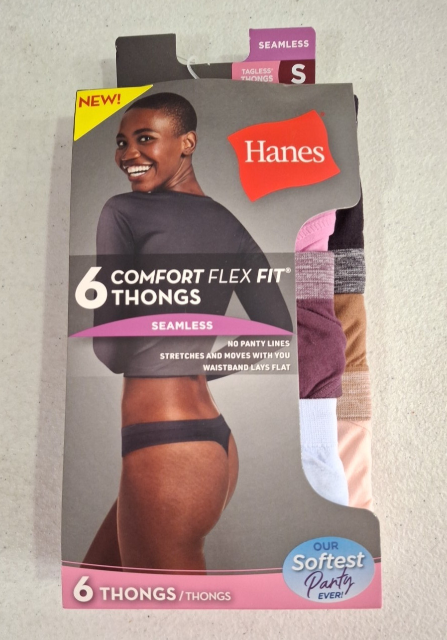 Hanes Women’s 6 Pack Comfort Flex Fit Seamless Thongs NEW Size Small
