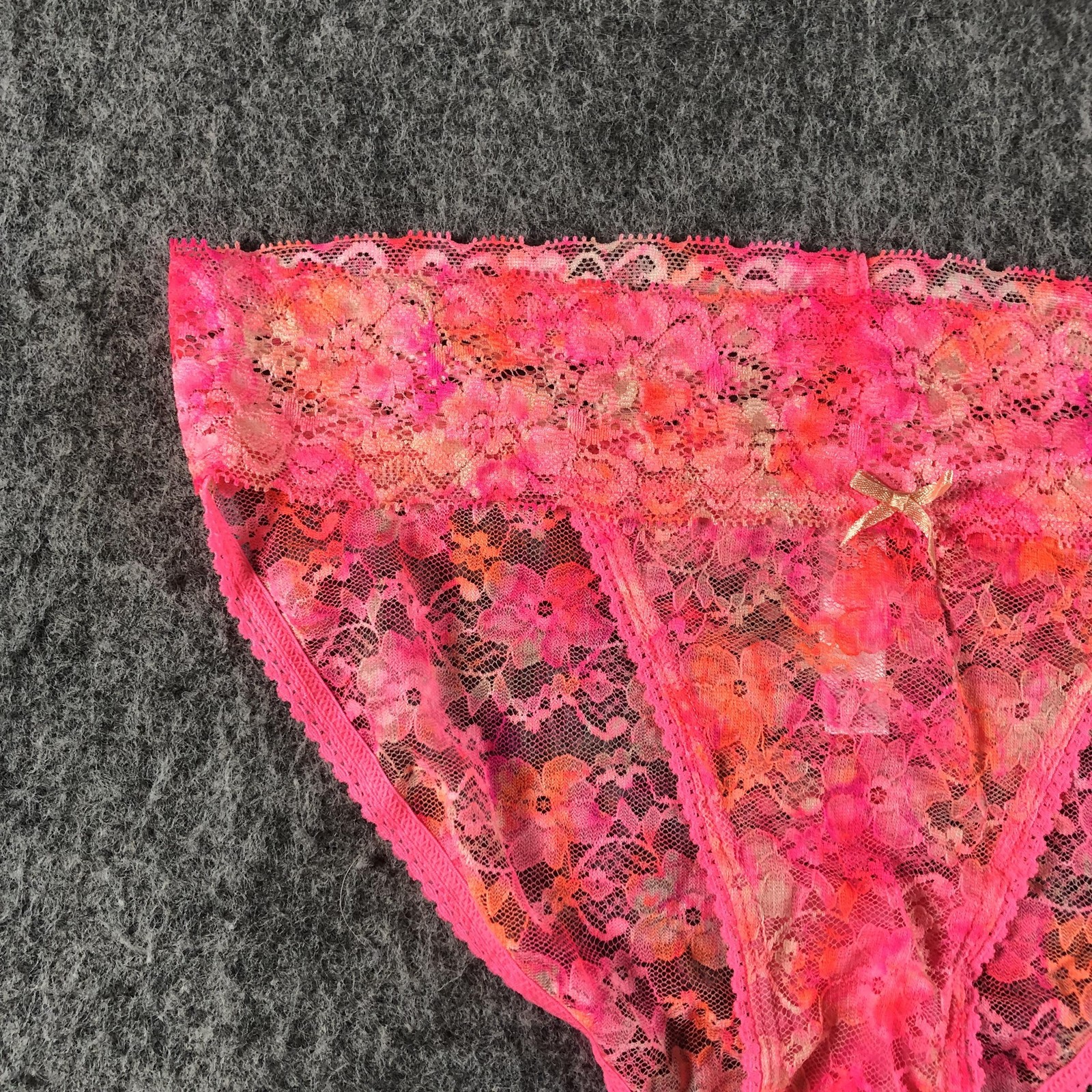 Xhilaration Bikini Panties Juniors M Pink Lace Floral Sheer Stretch Underwear
