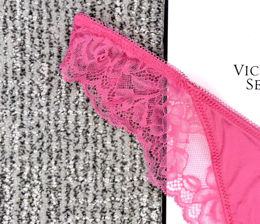 Victoria’s Secret Very Sexy NWT Medium Pink Lace Trim High Leg Thong Panty