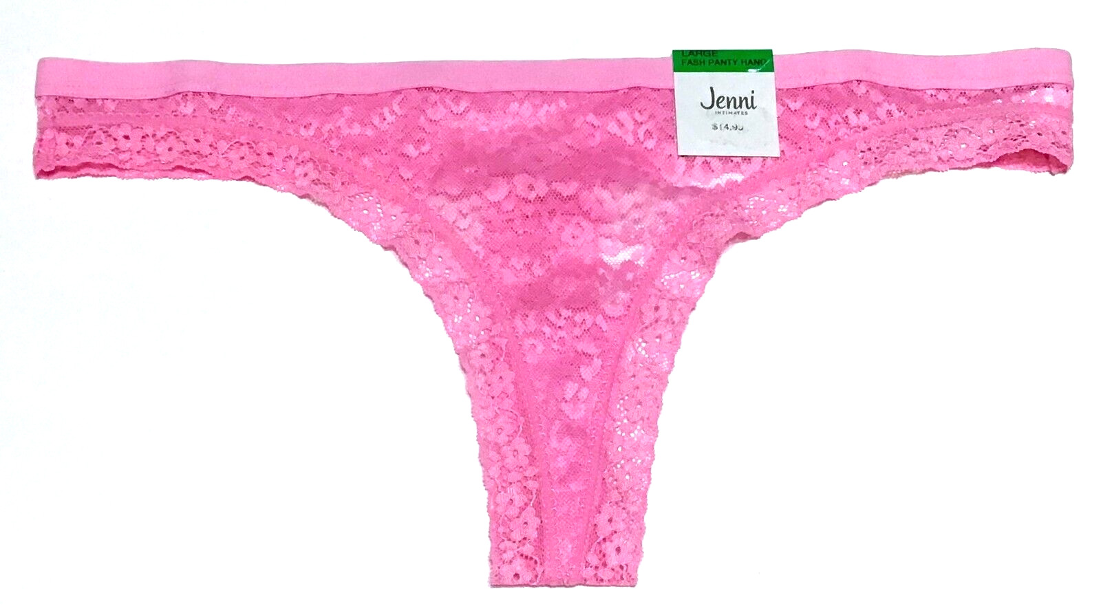 large – NWT Jenni all mesh pink thong panty $14.99 tag (d87)
