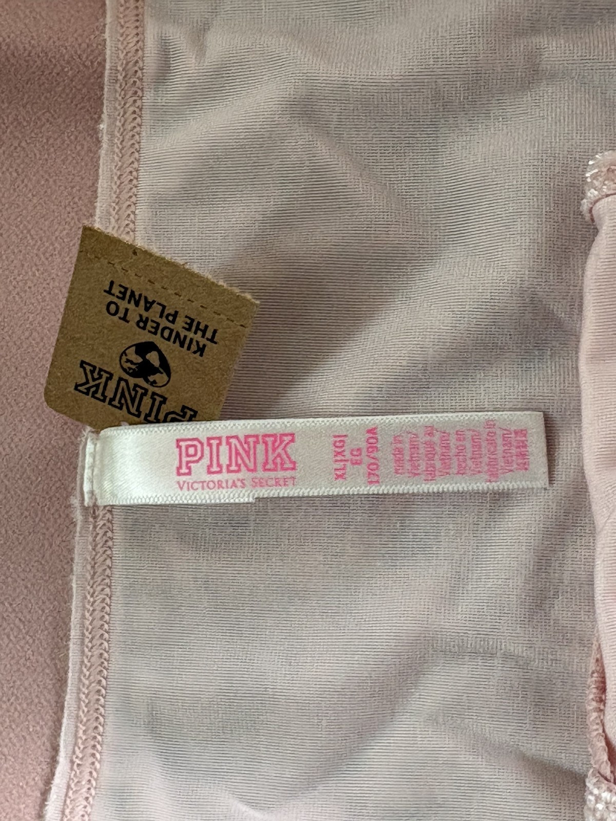 PINK VICTORIA’S SECRET 8/XL Pink Velvet RIO Satin Wst Hi Cut Panty NWT
