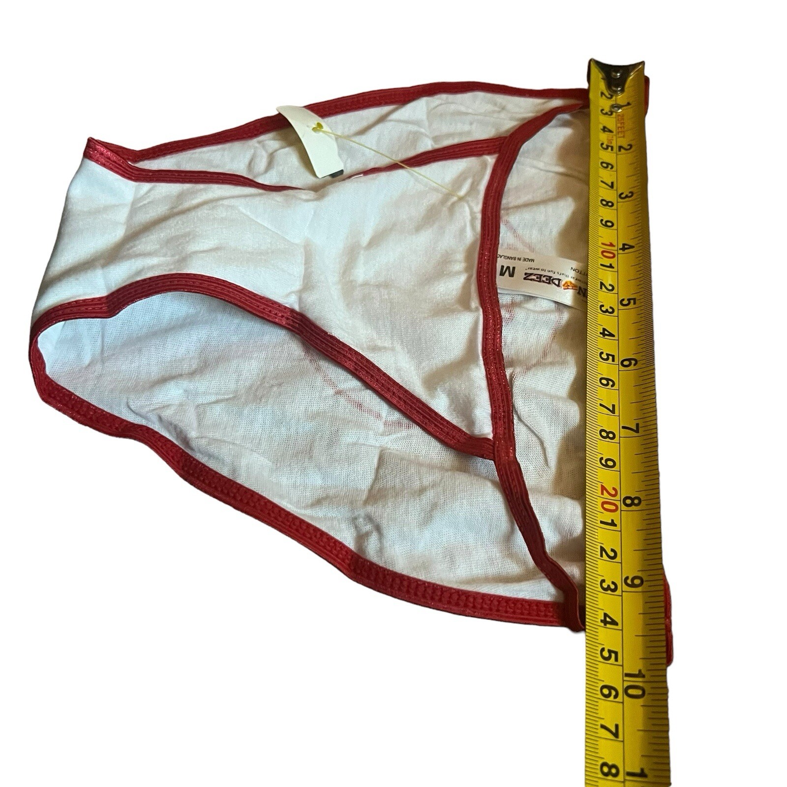 FUN DEEZ Cherry Tootsie Rolls Pop Sucker String Bikini Panties Medium White Red