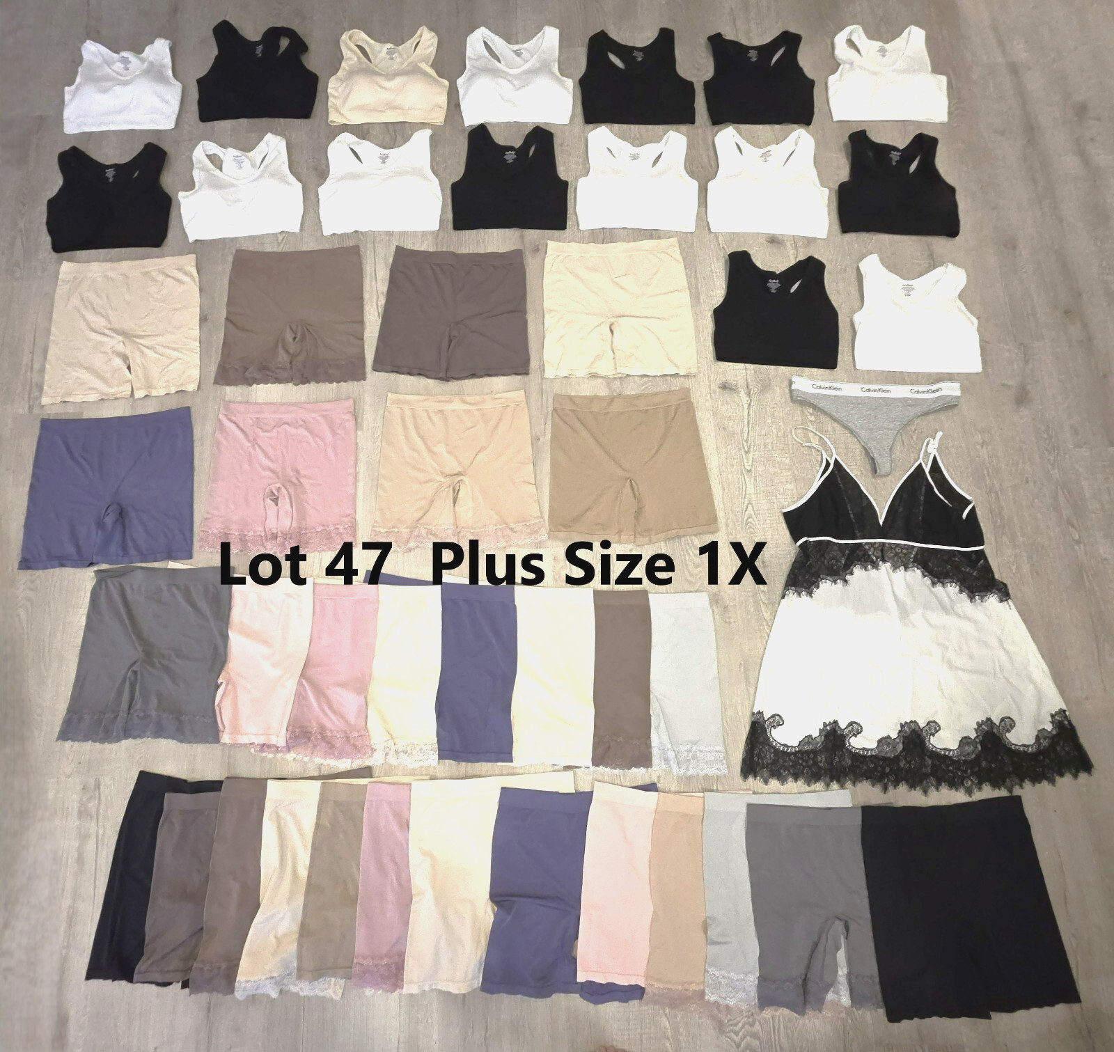 47 Piece Bras & Brief Panties – Plus SIZE 1X – 47-Pack – Wholesale – Clearance