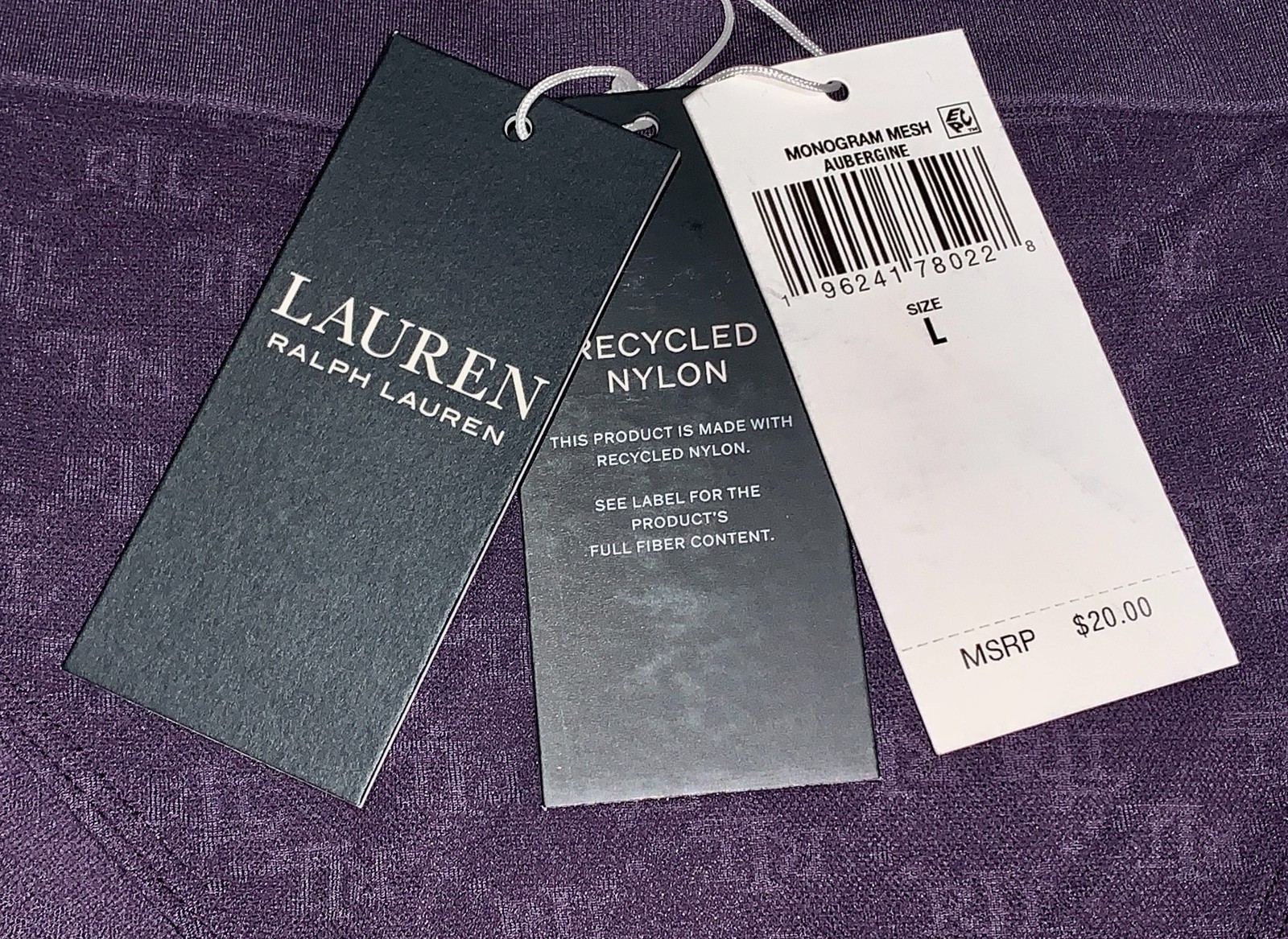 POLO RALPH LAUREN Monogram Mesh Aubergine Purple Bikini Panty Womens XS S M L XL