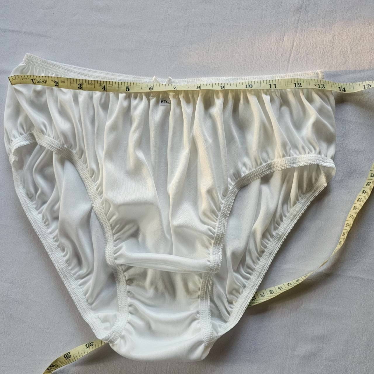 6pcs Bikini Plus Underwear Woman Panties Soft Nylon Mid-Waist Briefs /White/2XL