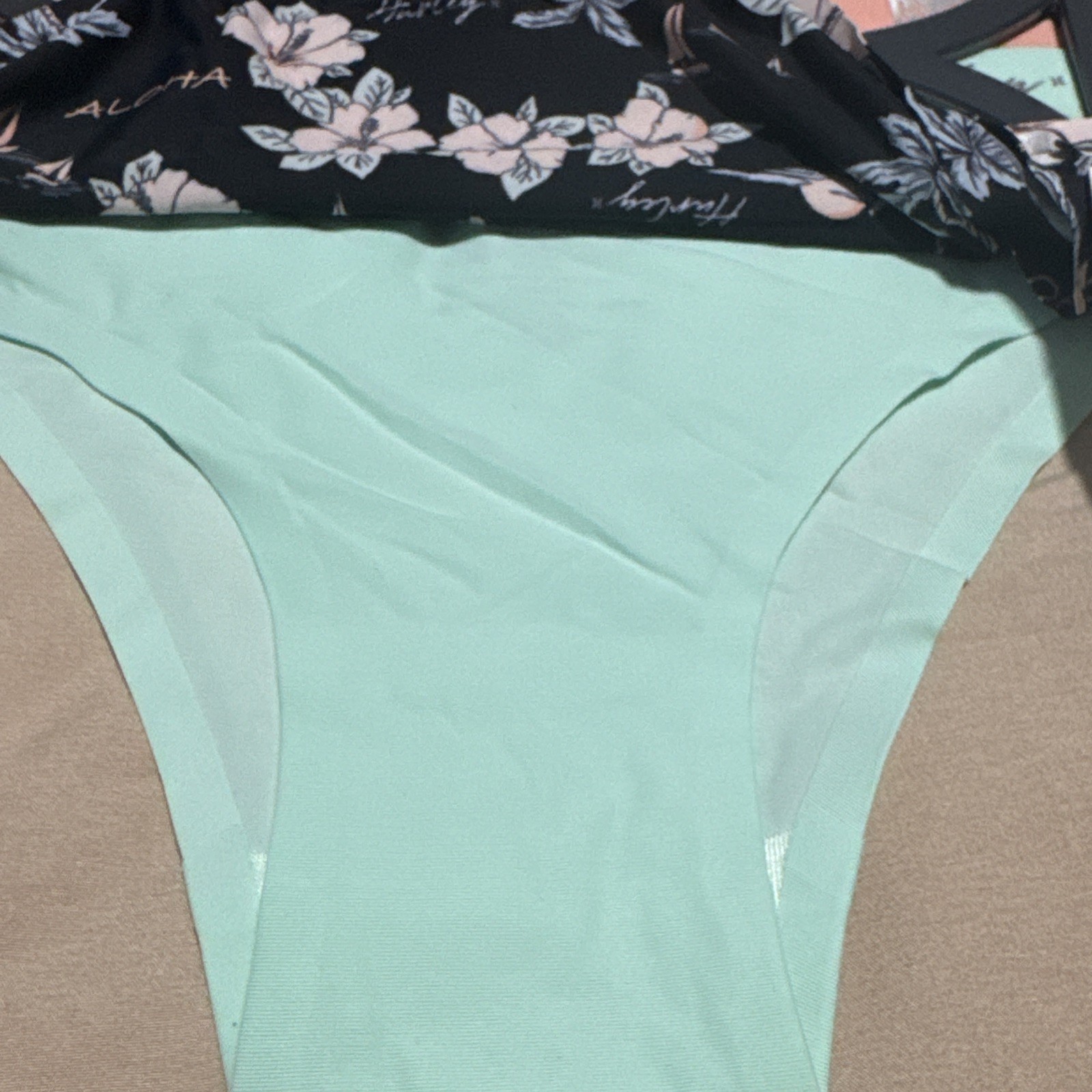 Lot of 3 Hurley Womens Size Medium Panties Bikini Bonded Finishes Floral