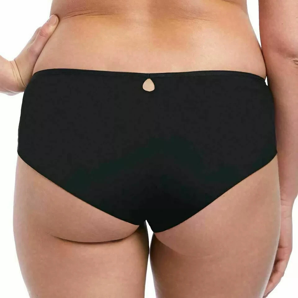 Freya Rhea Short Brief Black Mesh Size XS 8 10 Embroidered Lace Knickers 2396