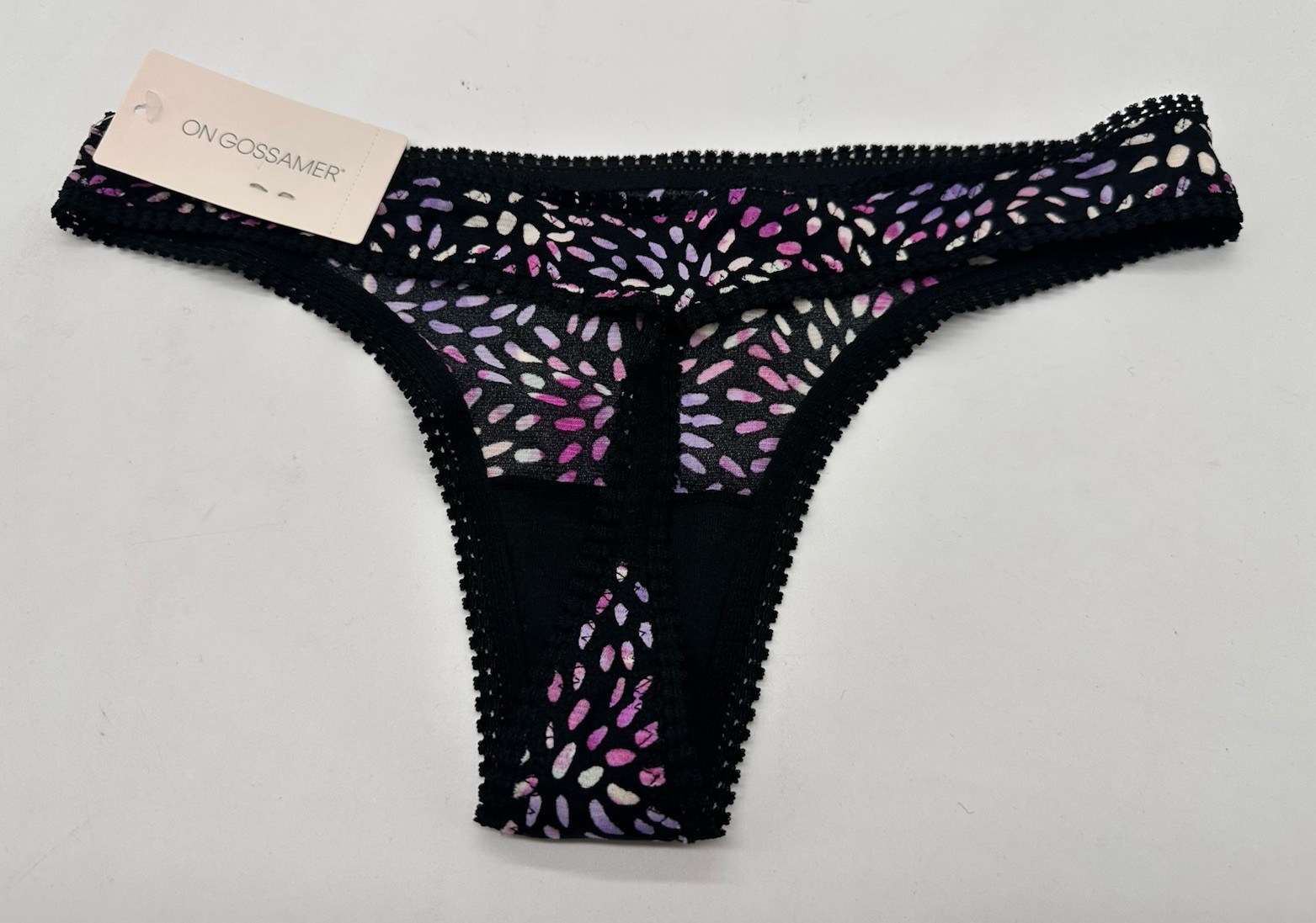 NEW On Gossamer Womens Printed Mesh Hipster Thong Size X-Small/Small XS/S NWT